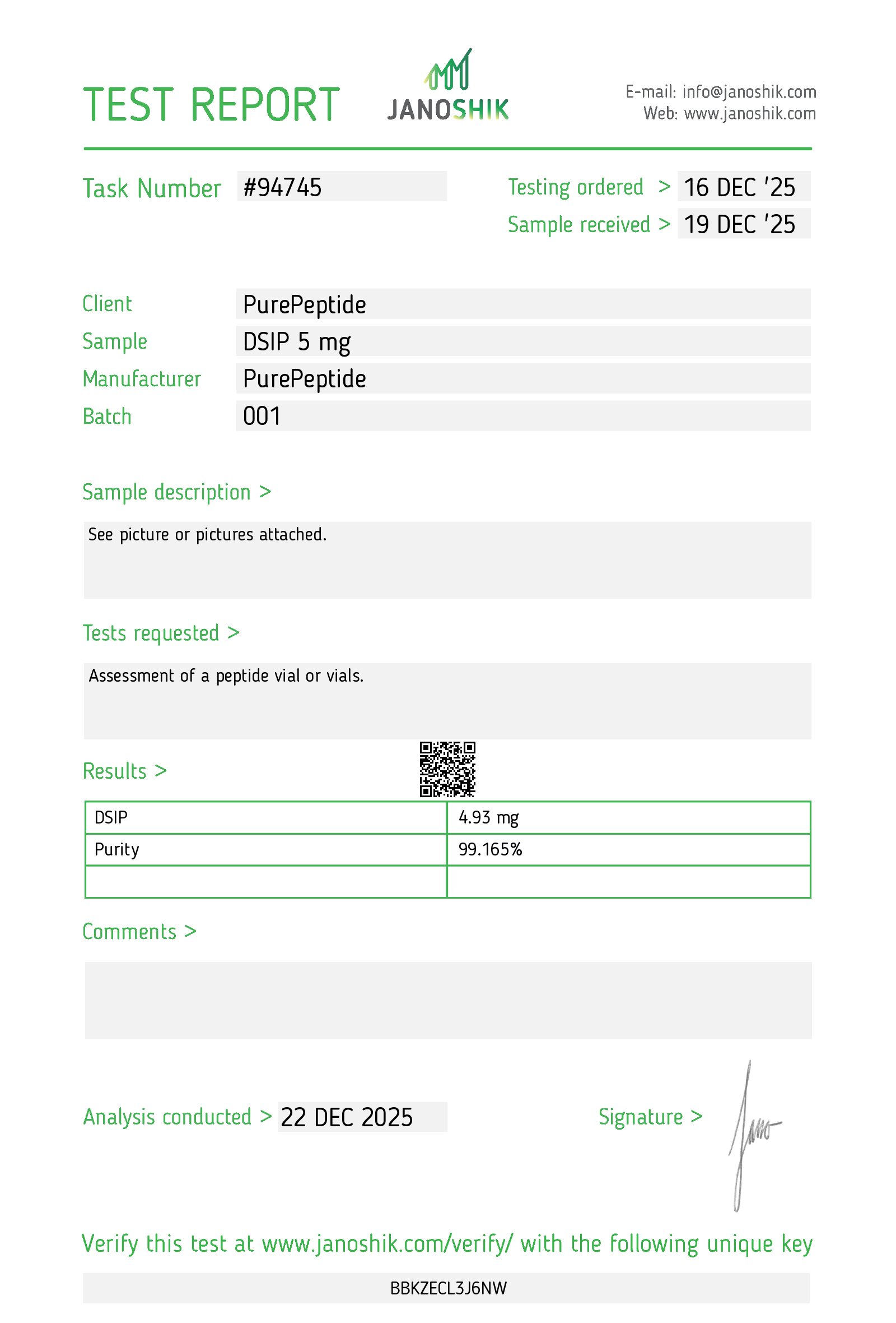 DSIP (Delta Sleep Inducing Peptide) 5mg